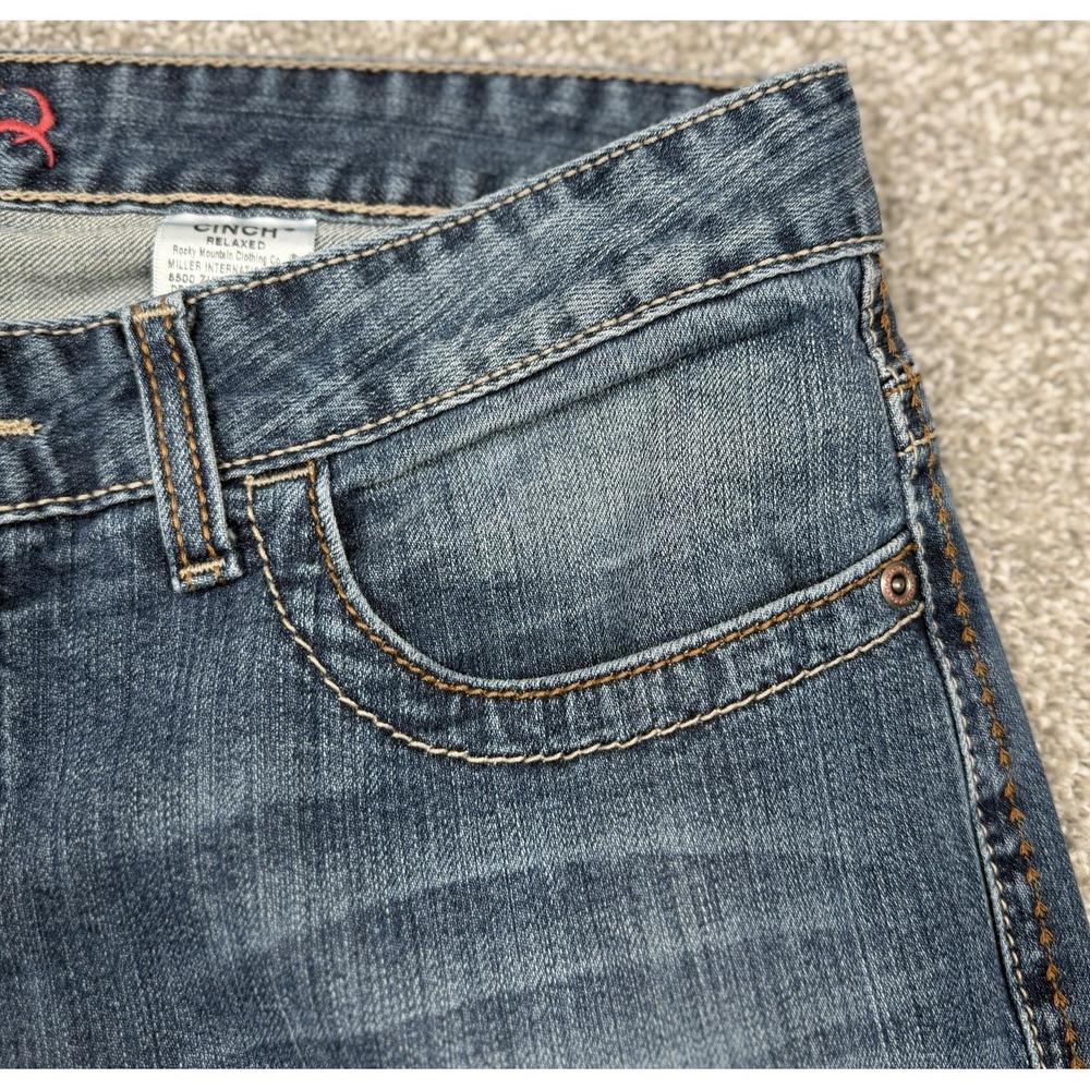 Cinch ADA Jeans Women 34 Blue Relaxed Fit Western Stretch Denim - Picture 8 of 14